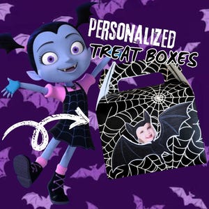 Personalized Vampirina Birthday Party Treat Boxes - bat - vampire - kids favor bags - spooky - Halloween - goodie bags