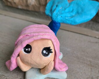 Mermaid Figurine - cake topper - under the sea bedroom - birthday party - present - cute