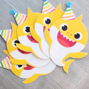 Baby Shark Birthday Iron-On Transfers - toddler party - easy diy - ocean beach - shark - favor gift bags - shirt - outfit - customized