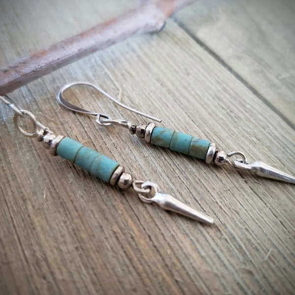 Turquoise Earrings, Silver Earrings, Boho Earrings, Southwestern Earrings, Bohemian Jewelry