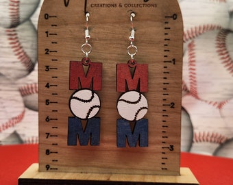 Baseball Mom Gift: Trendy Faux Leather Earrings for Aunt, Sister,Grandmother, and Fans - Sports Fan Jewelry