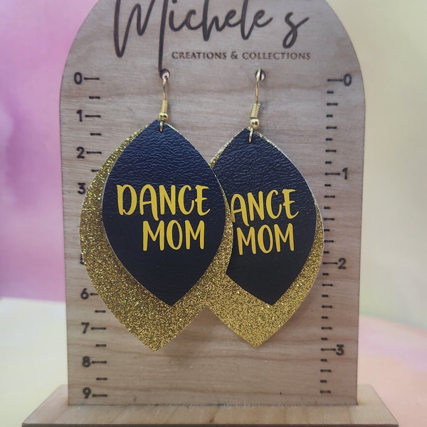 Dance Mom's Must-Have: Faux Leather Earrings for Recitals,Competitions, and Proud Moms