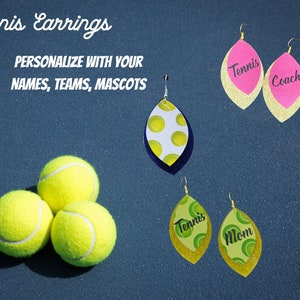 TENNIS BALL EARRINGS, Gift for Tennis Player, Woman's Jewelry, Tennis Pro  Bling, Fun Novelty Sports Earrings, Tennis Tournament Jewelry 