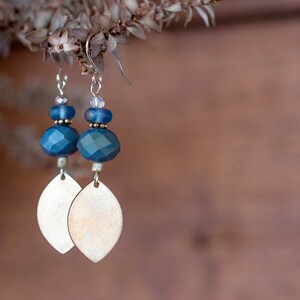Brass Teardrop Dangles, Brass and Bead Earrings, Brass Tear Drop Earrings, Boho Earrings, Earrings Gift for Her, Unique Earrings Dangle