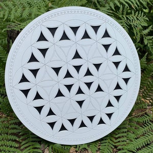 Vodohray &quot;Flower of life&quot; white — 18/24,5/30cm — 7/10/12inch —Music instrument the sound of water.Like ocean drum,rainstick.For soundhealing