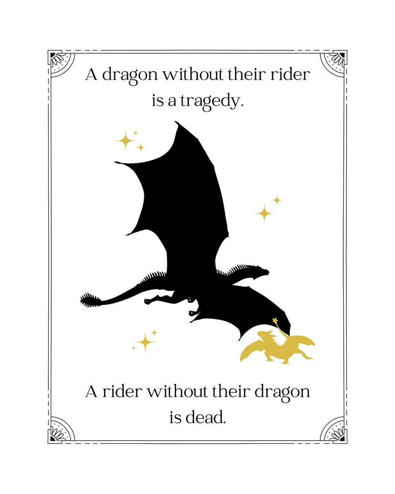 Fourth Wing, A Rider Without Their Dragon, Digital Wall Art Print - Etsy