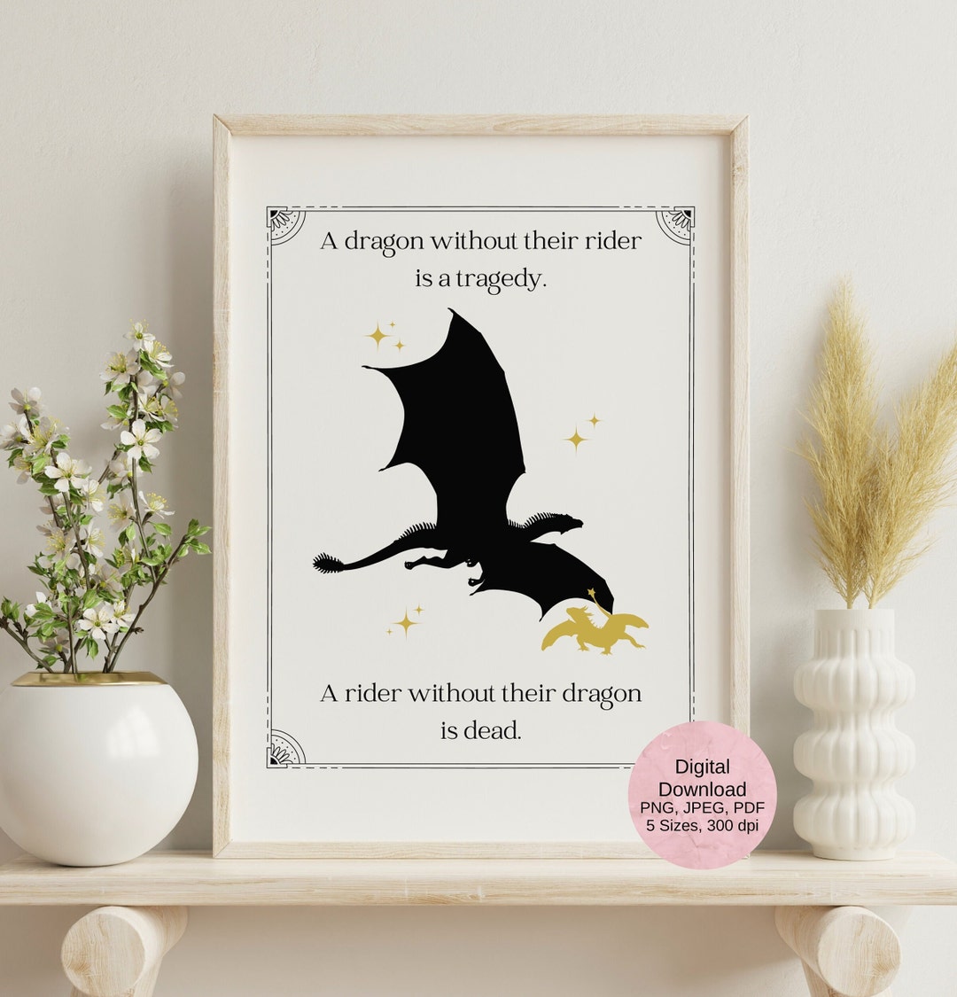 Fourth Wing, A Rider Without Their Dragon, Digital Wall Art Print - Etsy