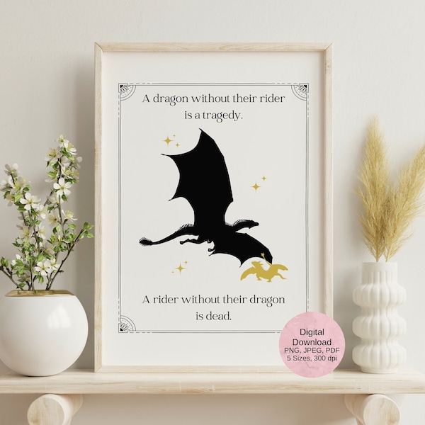 Fourth Wing, A rider without their dragon, Digital Wall Art Print