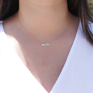 14k Solid Gold MAMA necklace image 4