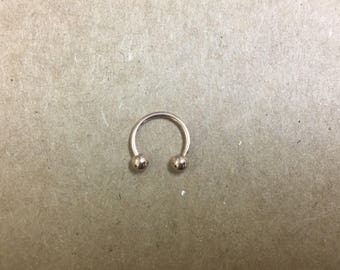 Rose Gold Titanium Ball Horseshoe 18g | Rose Gold 18g Horseshoe Ring | Circuliar Barbell
