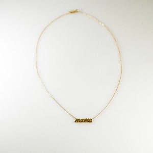14k Solid Gold MAMA necklace image 3