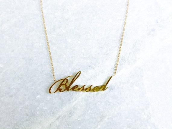 14k gold blessed necklace discount