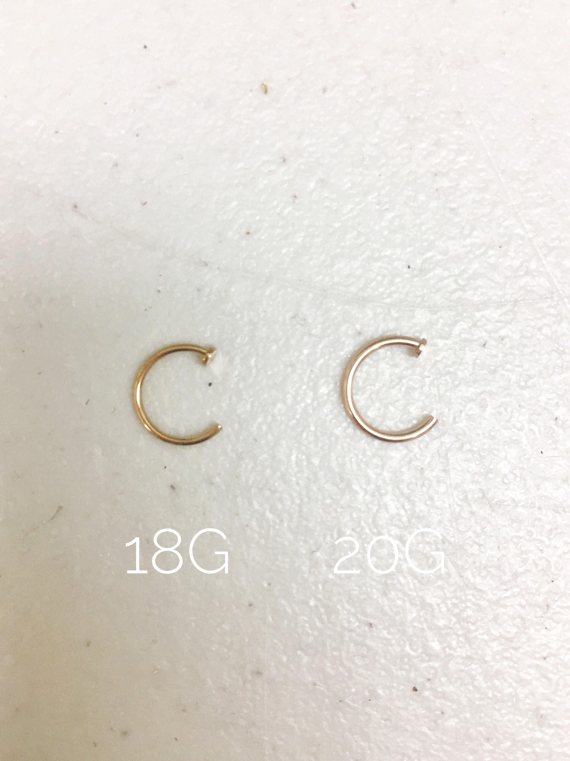 Rose gold nose hoop 18g deals