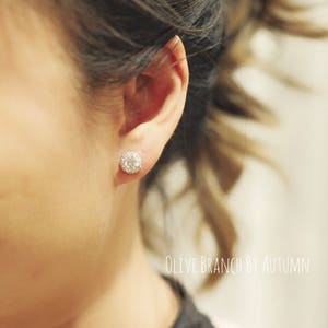 Beautiful Vintage Halo Cubic Zirconia Stud Earrings | Wedding Earrings | Classy Earrings