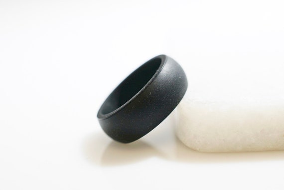 Mens classic black silicone Wedding Band Outdoor wedding band Gym  Beach Sport Wedding ring