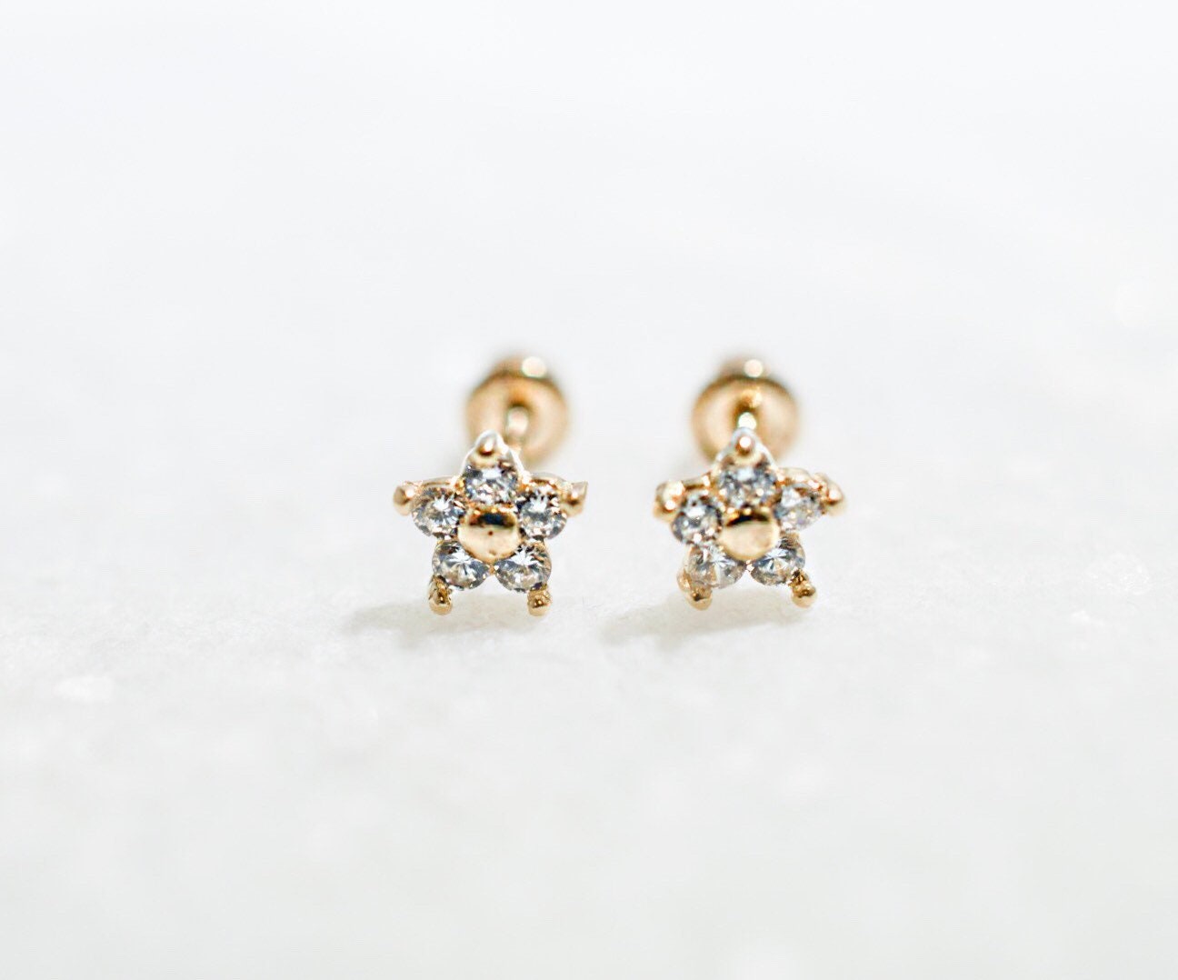 VINTAGE HOLLYWOOD [14K Gold] Mini Flower earrings ピアス $_12.JPG?set_id=880000500F