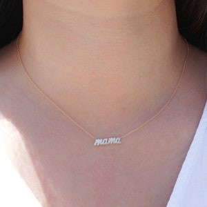 14k Solid Gold MAMA necklace image 2