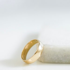 14k Solid Gold 4.5mm Wedding Band | Promise Ring | Engraving Included | Anniversary Gift
