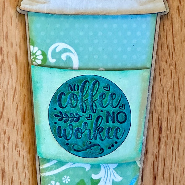 Coffee Cup Art — Decorative Cardstock Cutouts for Gluing or Decoupaging onto Laser-Cut Wood Coffee Cups