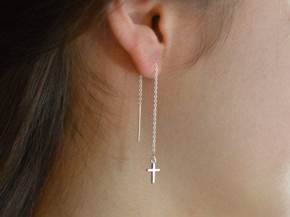 Cross 2024 threader earrings