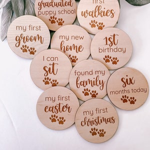 Puppy Milestones Wooden Disc Set for New Puppy Owners Puppy - Etsy