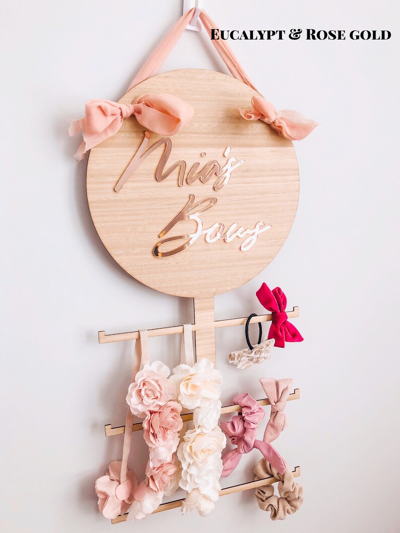 Bow & Headband Holder Wood Acrylic Custom Personalised Etsy