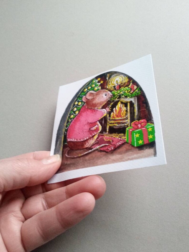 Christmas Mouse Hole Wall Decal Novelty Wall Sticker Etsy Sweden