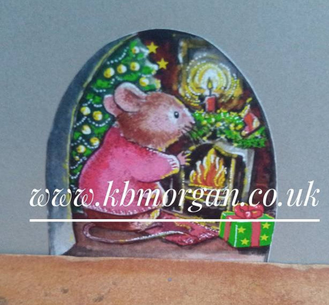 Christmas Mouse Hole Wall Decal Novelty Wall Sticker Etsy Sweden