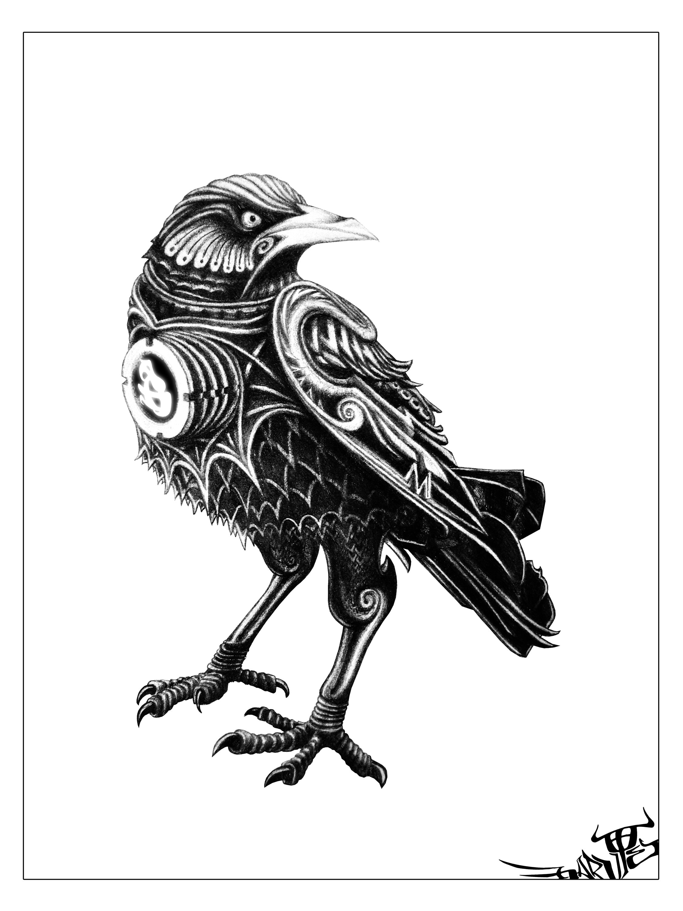 The Medieval Crow From the Future (XL Semi-gloss Print - 3' X 4