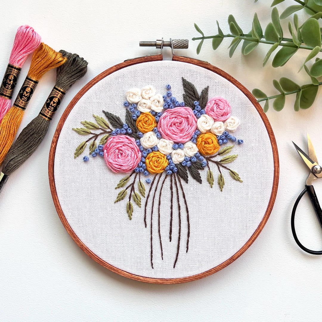 Spring Bouquet Embroidery Hoop | Floral Design | Home Decor | Finished ...