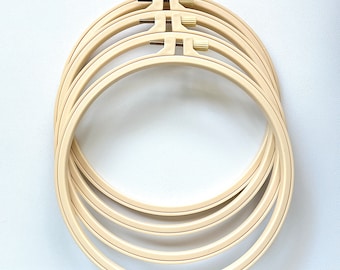 Plastic embroidery hoops, 8” neutral color embroidery hoops, cross stitch hoops, embroidery supplies, needle craft frame