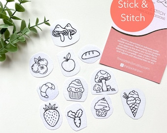 Food Embroidery Stick and Stitch Patches: Water Soluble Designs