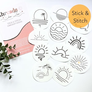 Ocean & Sun Stick and Stitch Embroidery Patterns: Summer Designs