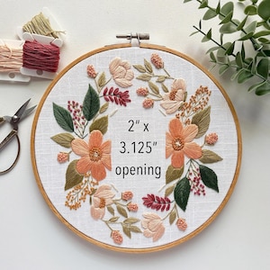 Embroidered Floral Photo Frame, 8" embroidery hoop art, home decor, handmade gift
