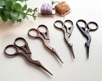 Vintage Style Stork Embroidery Scissors, sewing shears, embroidery supplies, cross stitch