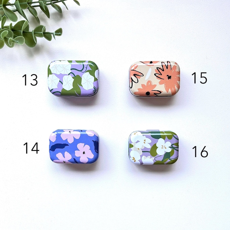 Floral Mini Sewing Kit: Magnetic Needle Minder Tin image 8