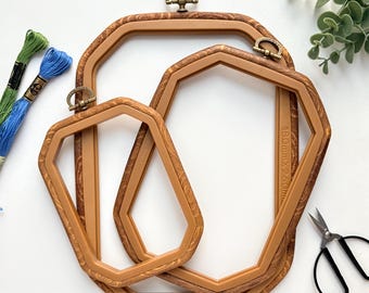Faux Wood Embroidery Rectangle Frame, Flexible Embroidery Hoop,  Decorative Cross Stitch Frame | Modern Embroidery Display Frame