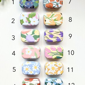 Floral Mini Sewing Kit: Magnetic Needle Minder Tin image 7