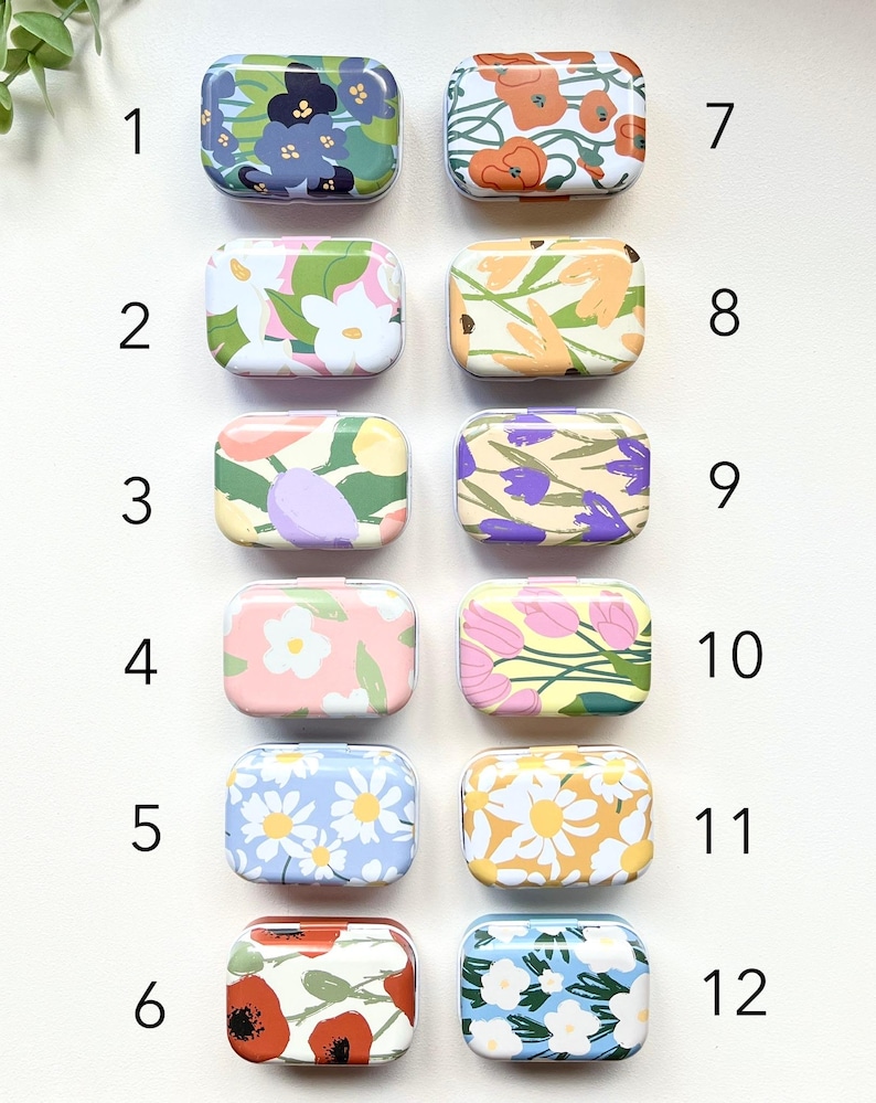 Floral Mini Sewing Kit: Magnetic Needle Minder Tin image 7