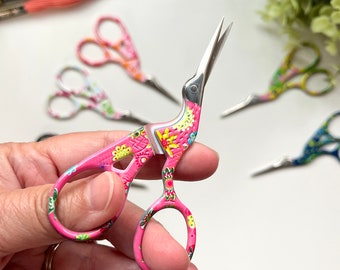 Stork Embroidery scissors, modern embroidery scissors, stainless steel, small scissors, cross stitch scissors