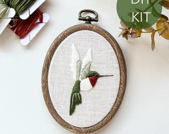 Hummingbird Embroidery Kit: DIY Needle Craft Beginner Kit