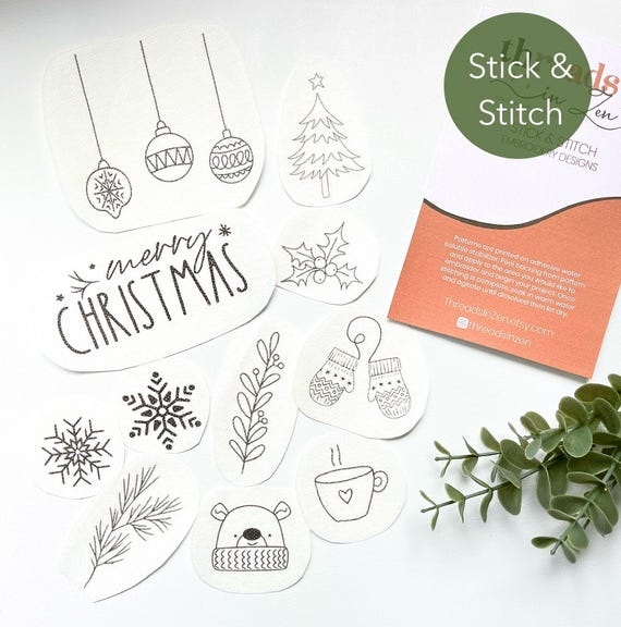 Christmas Stick and Stitch Embroidery Designs, Holiday Patterns