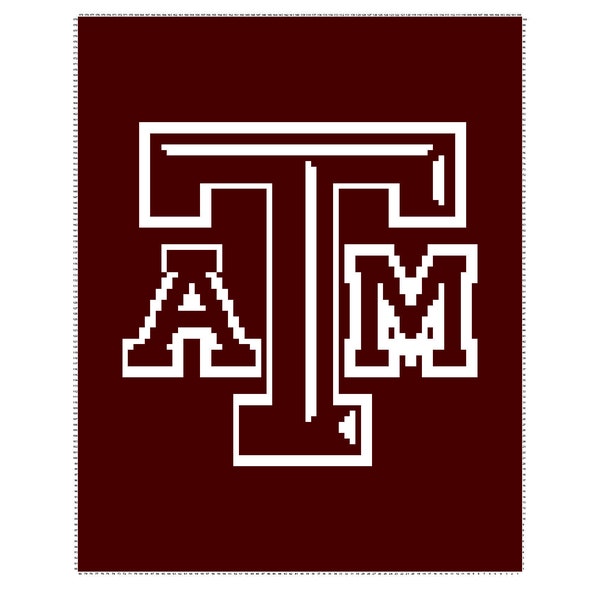 Texas A&M University C2C Graphghan Pattern 80 x 100 Squares