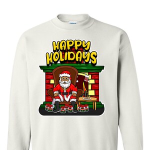 Happy Holidays Herbal Santa, Geschenken, Kruiden, Herb Unisex Kerst trui, Unieke Sweatshirt, Vakantie Sweatshirt, Secret Santa Holiday Gift