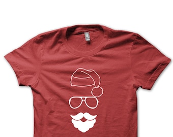 Santa Claus Silhouette Christmas T-Shirt, Unisex Holiday Tee