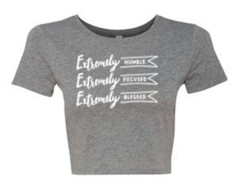 Extremely X Three Crop Top, Women's Fitted Tee