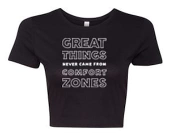 Comfort Zone Crop Top, Fashion Statement Tee, Urban Style