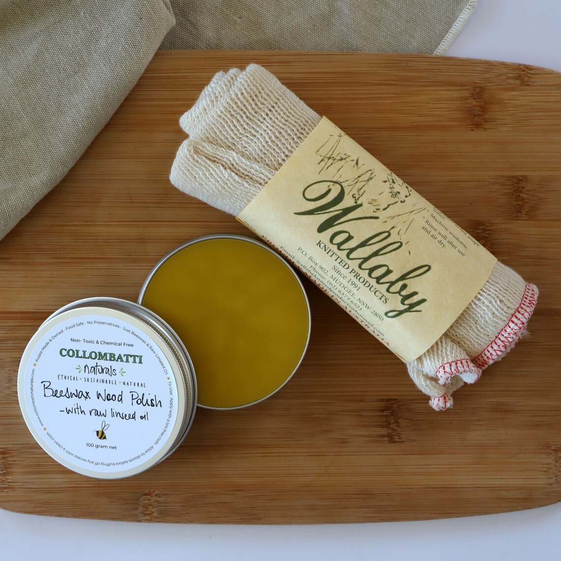 Natural Beeswax Wood Polish with Raw Linseed Oil Food safe Etsy