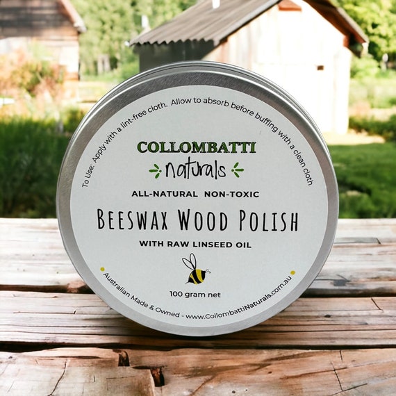 Wood Polish Beeswax & Raw Linseed Oil Food Safe Eco-friendly 