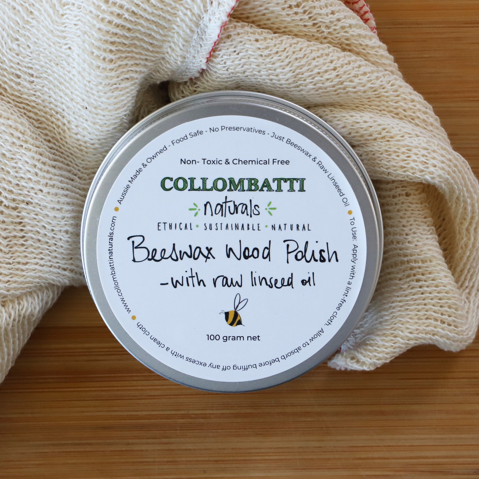 Natural Beeswax Wood Polish with Raw Linseed Oil Food safe Etsy